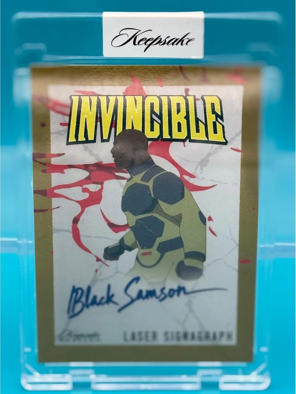 Keepsake Invincible Black Samson Gold Parallel Laser Signagraph 1/5 Alpha #350